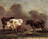 Paulus Potter Cows in a Meadow painting